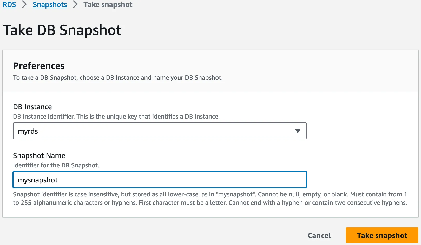MySQL Snapshot Upgrade