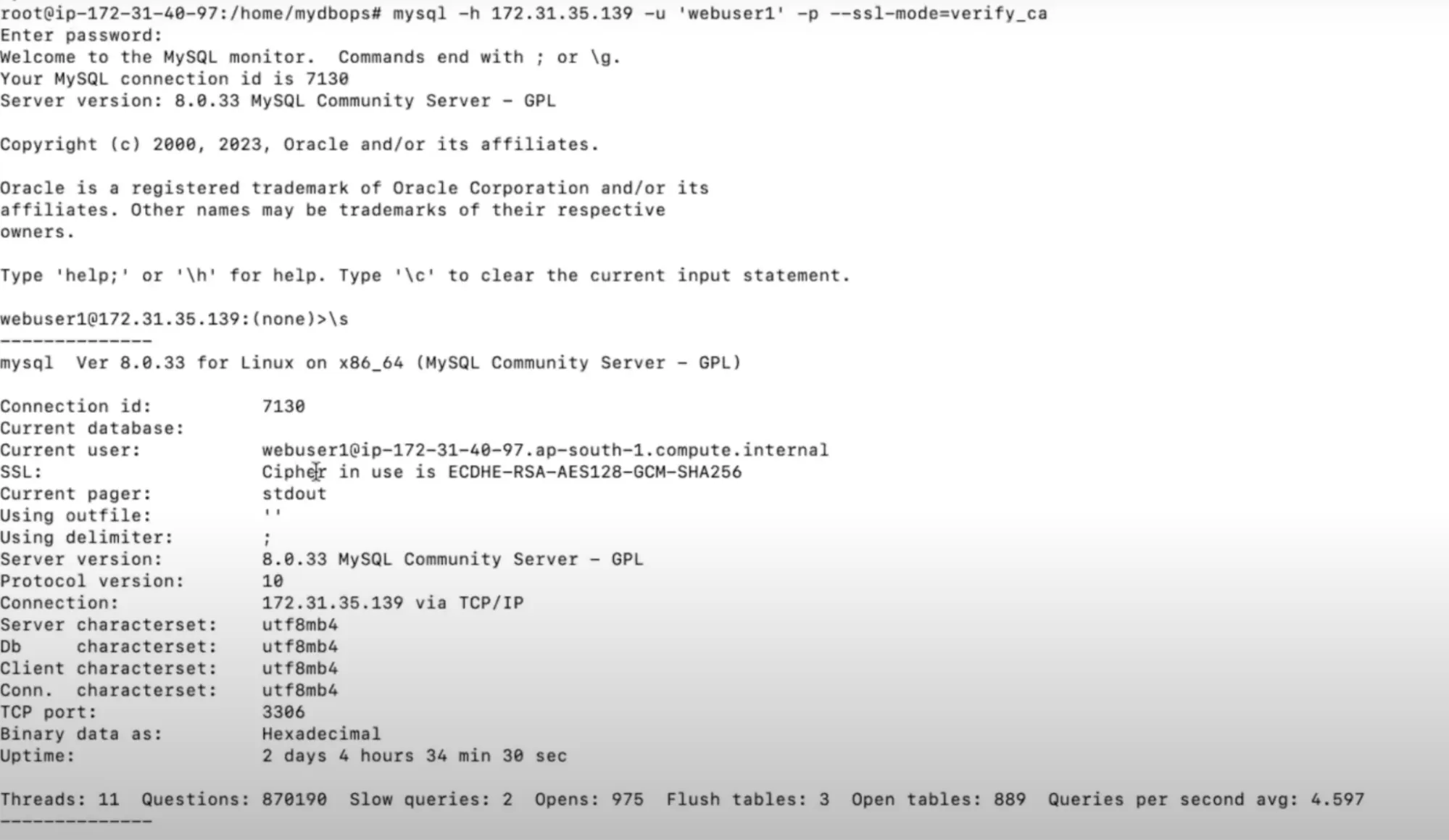 MySQL SSL/TLS Encryption
