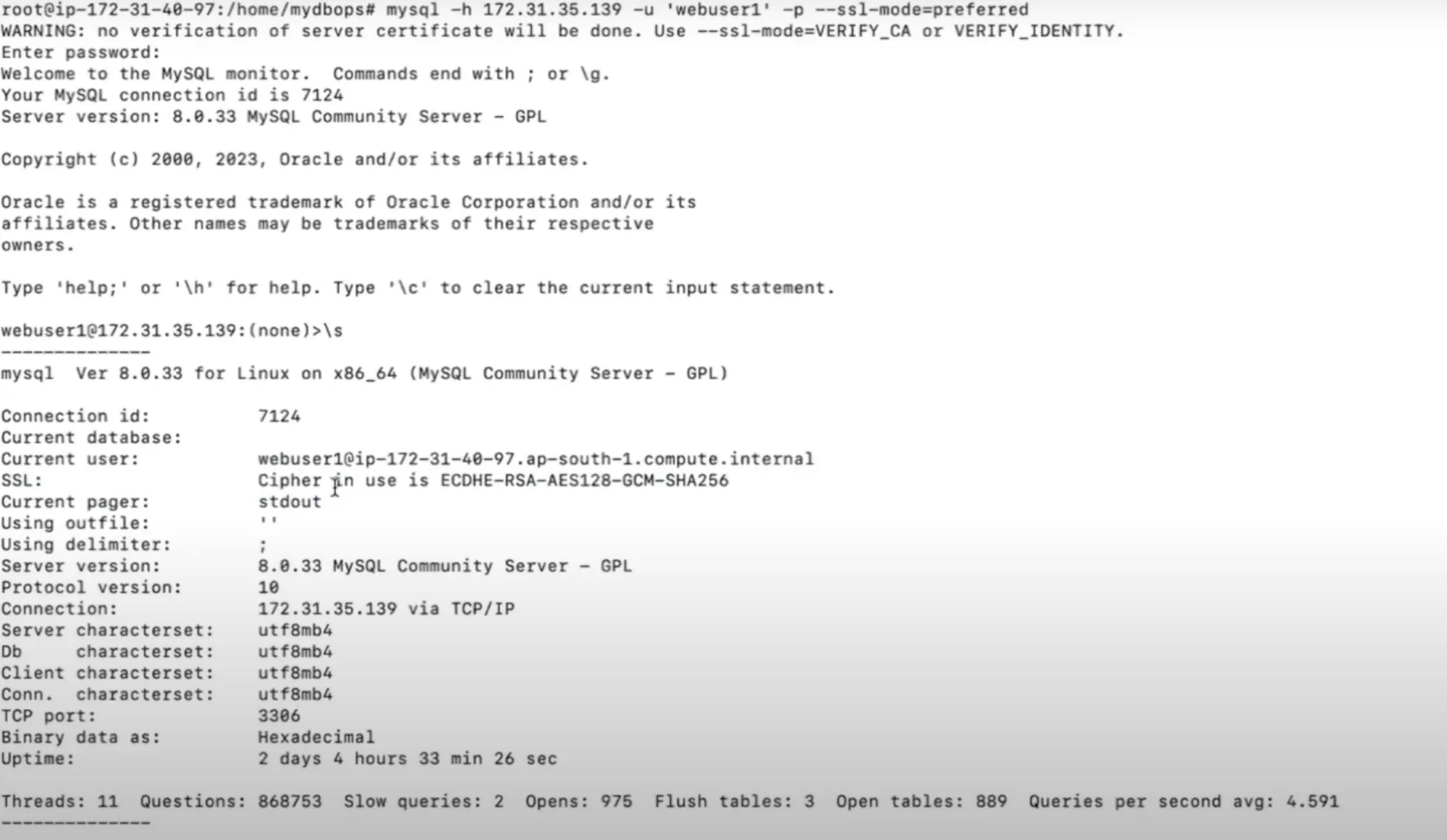 MySQL SSL/TLS Encryption