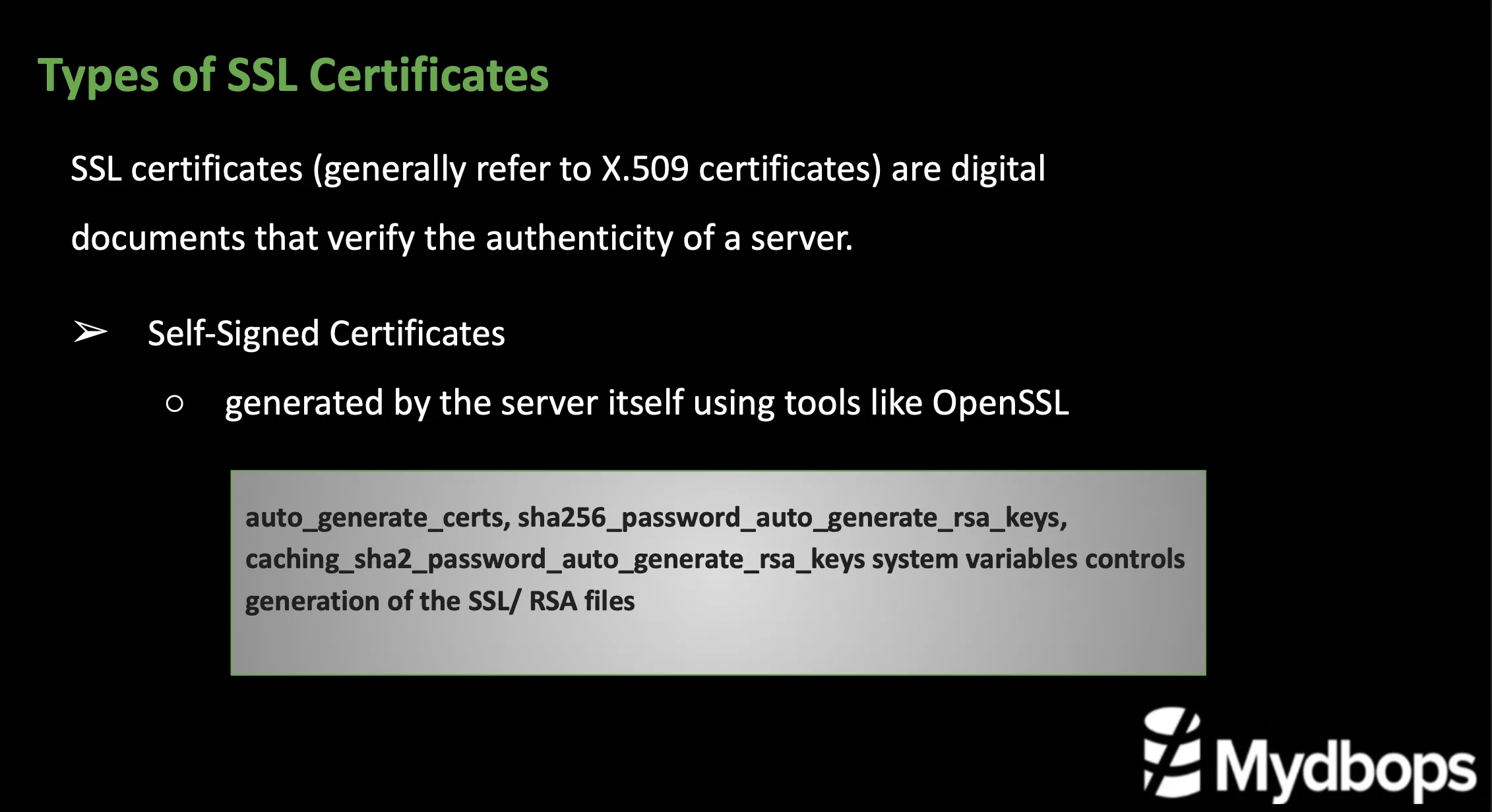 Enabling SSL in MySQL