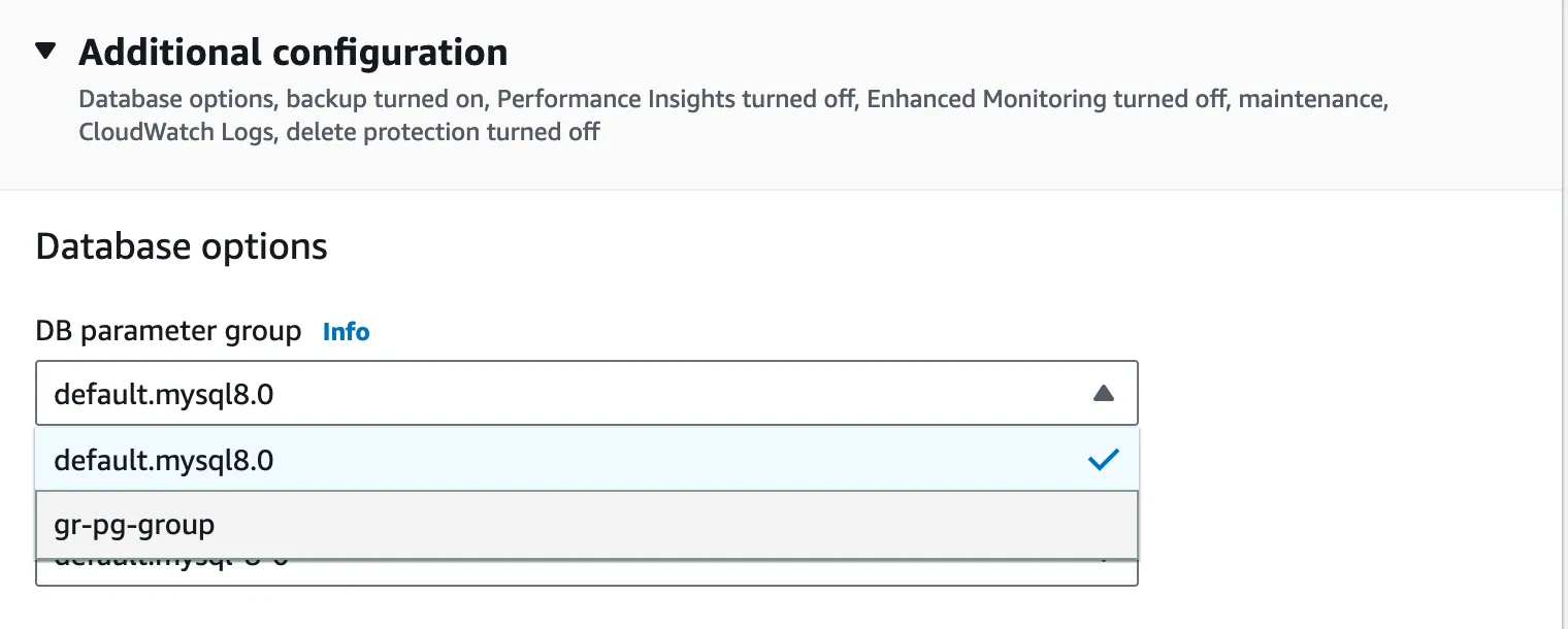 MySQL Group Replication RDS 8.0.35