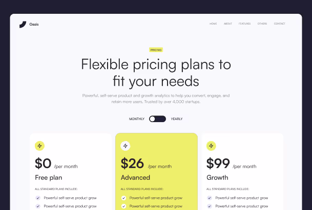 Pricing page