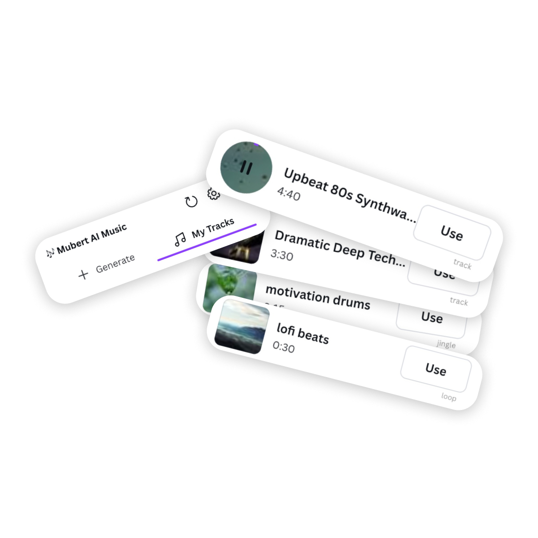Canva AI Music Plugin by Mubert