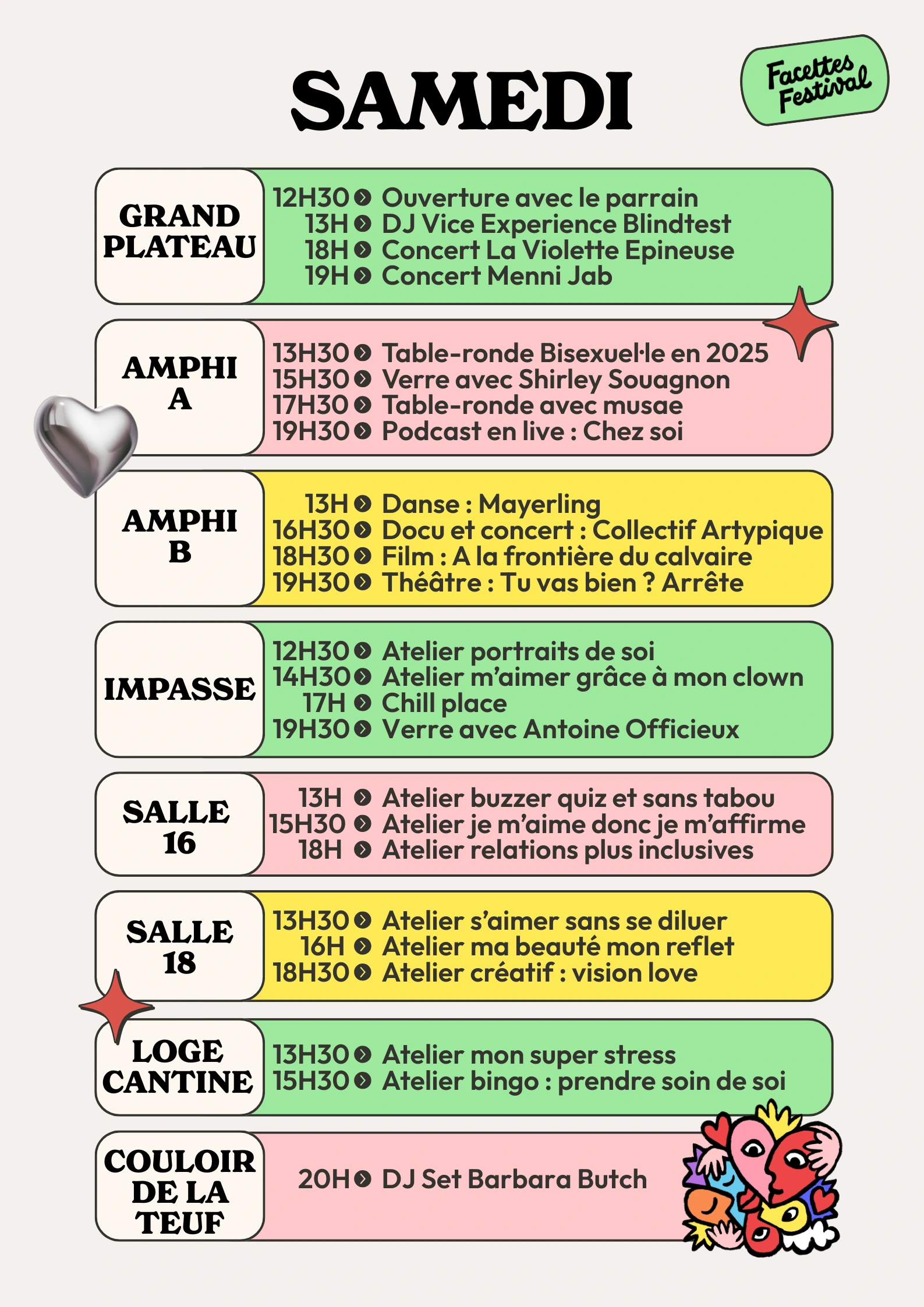 Programme du Samedi 18 octobre