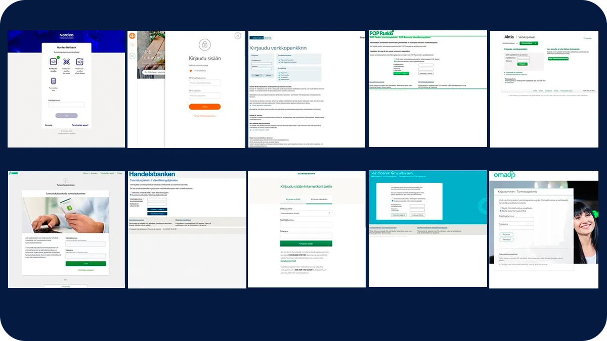 Esimerkki: Verkkopankkitunnusten kalastelua pankkien nimissä