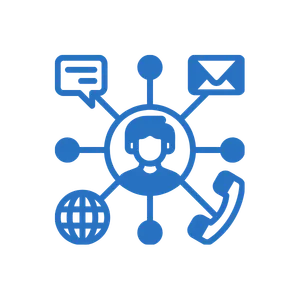 Icon for real-time marketing reports.