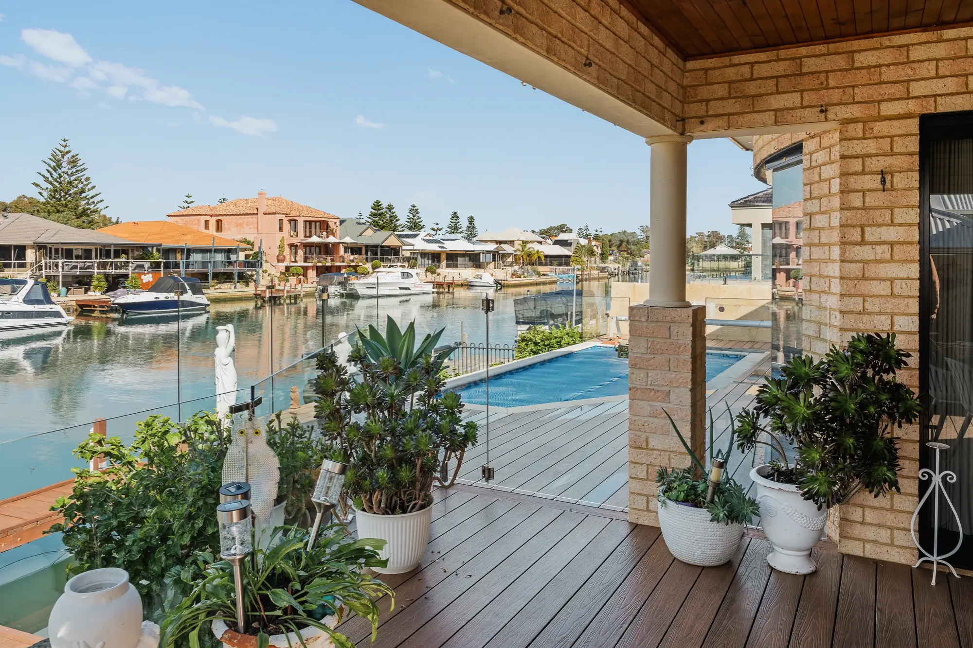 Deck on the Mandurah canals in Perth Western Australia