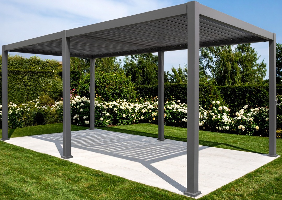 Capri Aluminium Pergola 6m x 3m Gunmetal colour