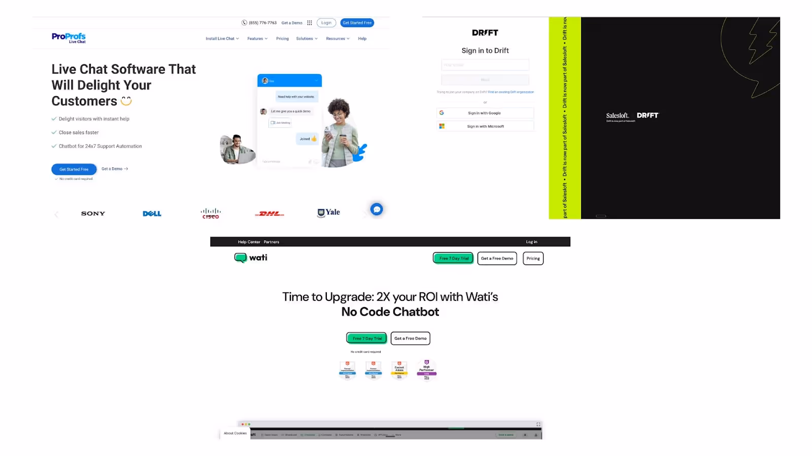 ProProfs, Drift, and WATI AI chatbot tools enable Android and mobile-first automation, integrating WhatsApp, push notifications, and real-time chat to enhance engagement and lead generation.