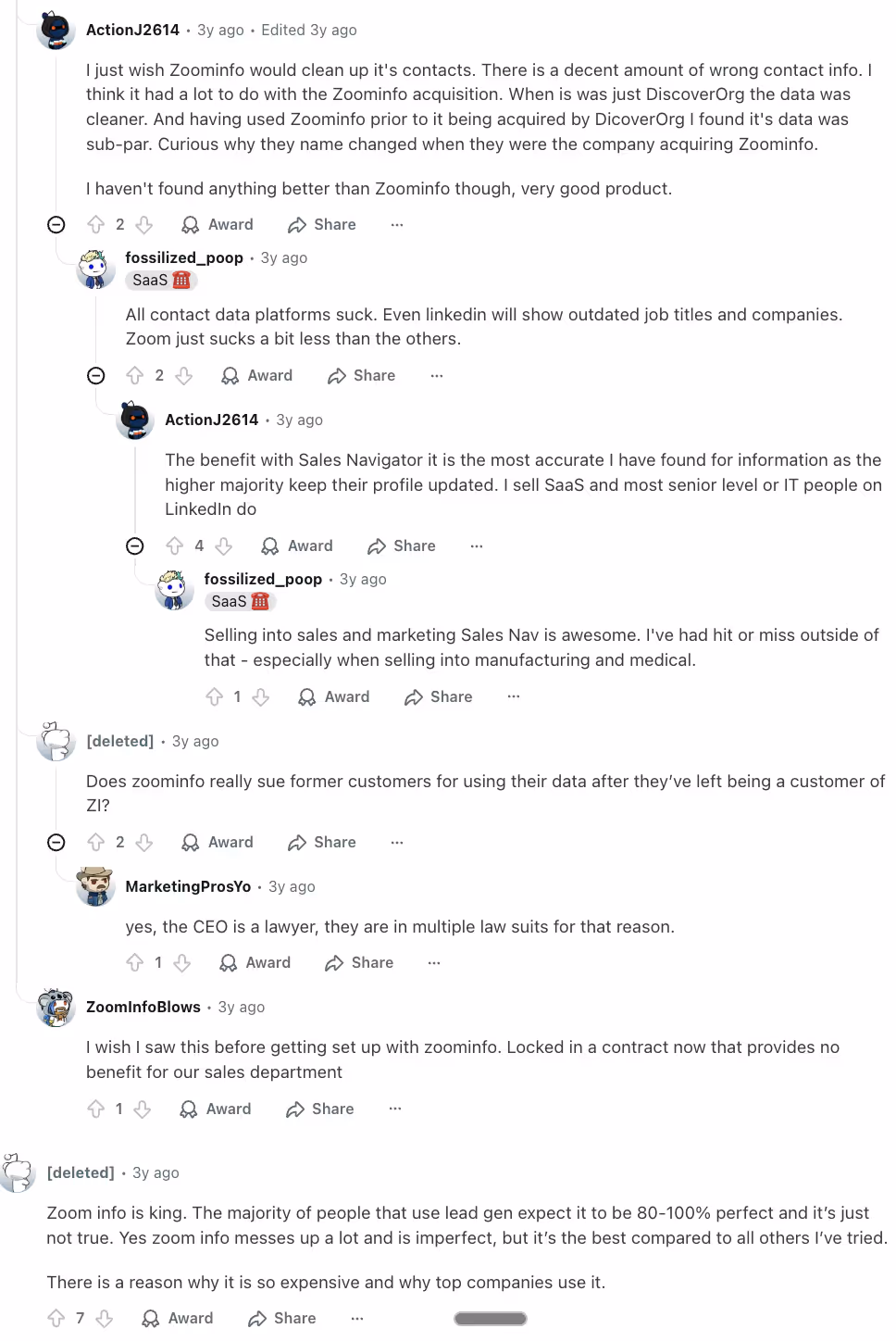 ZoomInfo Reviews Reddit