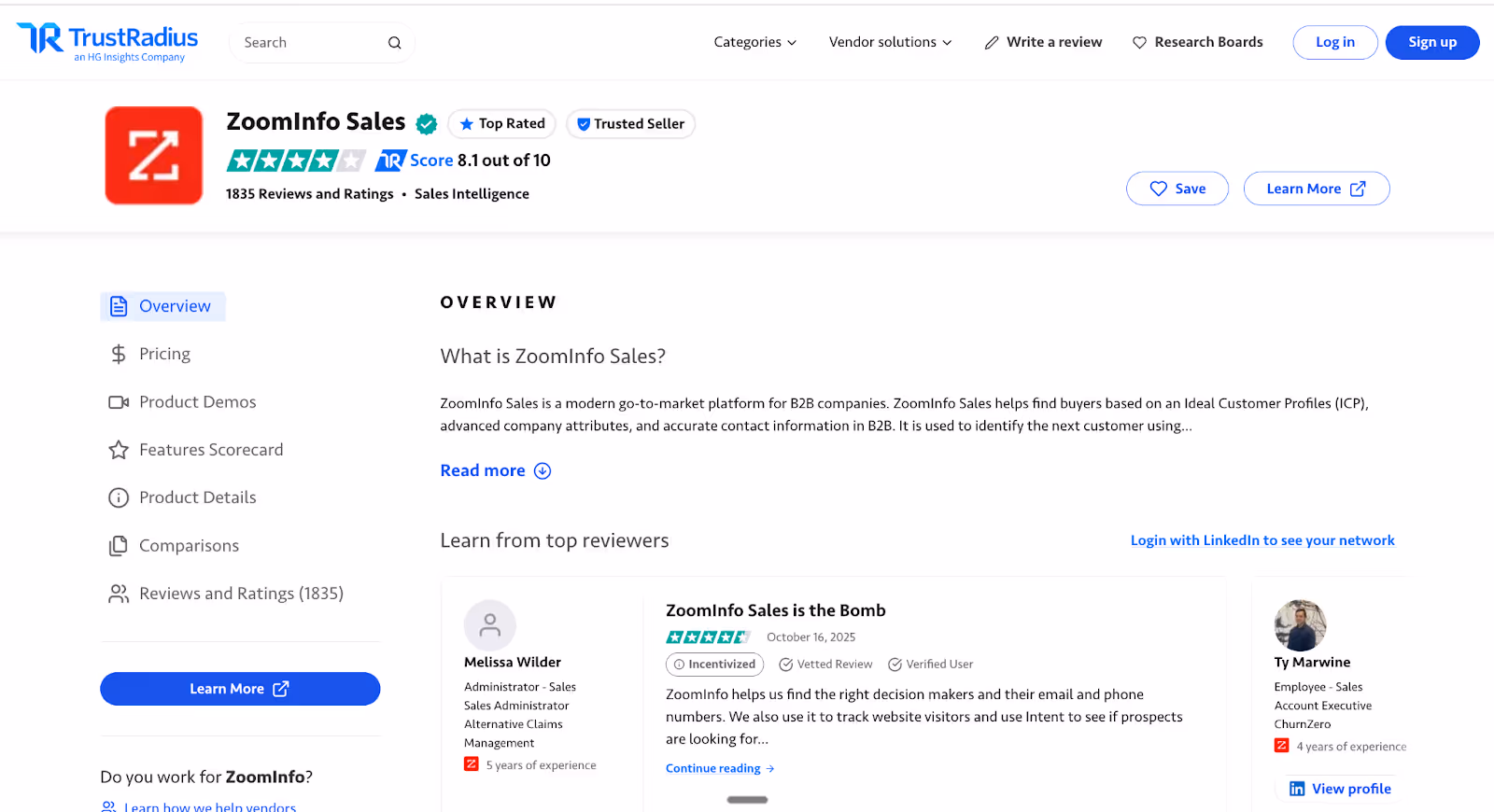 ZoomInfo Reviews TrustRadius