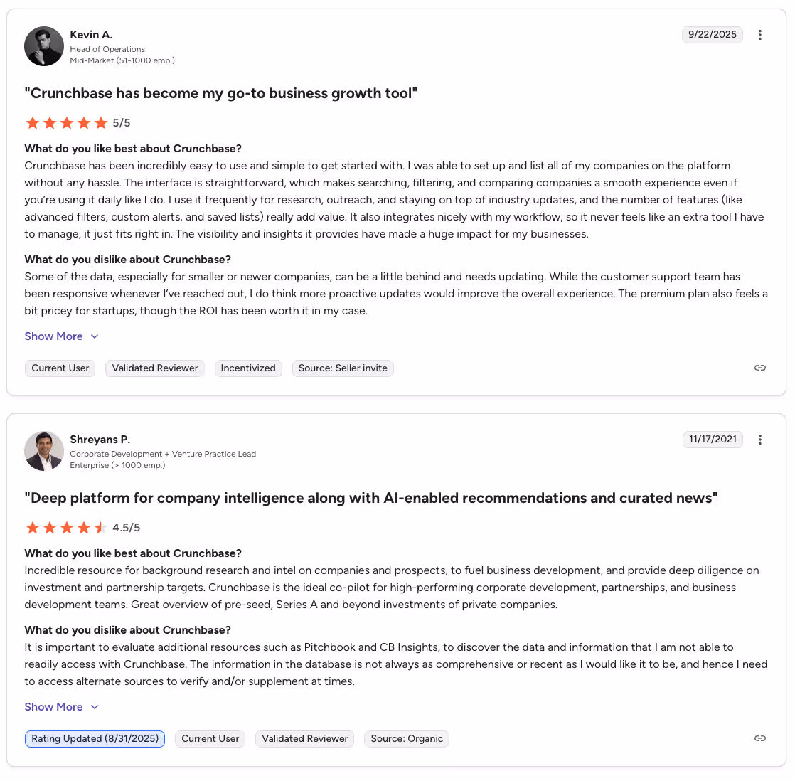 Crunchbase Reviews G2