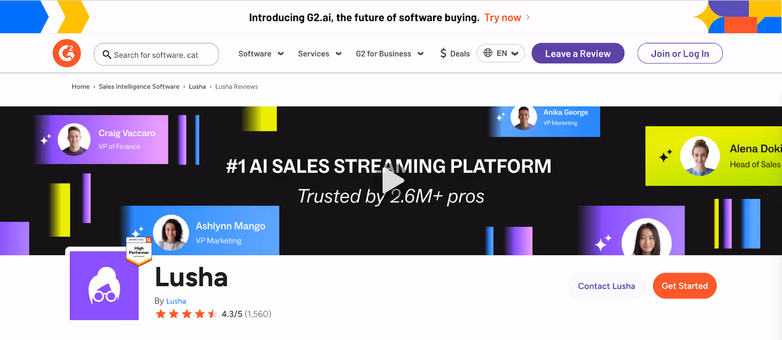 Lusha Reviews G2