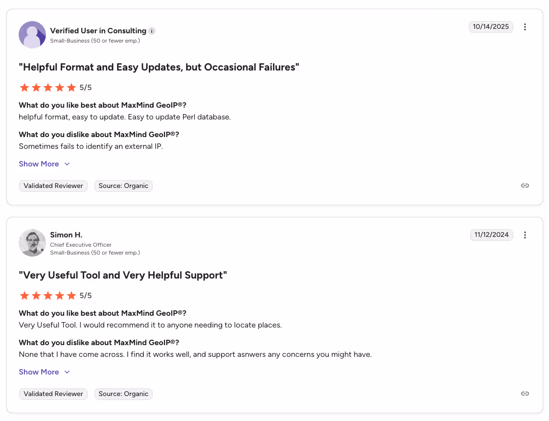 MaxMind Reviews G2