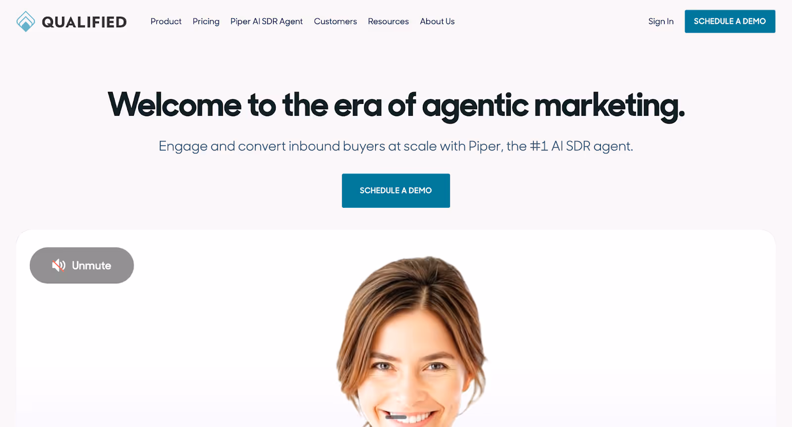 Qualified promotes Piper, an AI SDR agent that engages inbound buyers and routes conversions into calendars, supporting Salesforce workflows with AI SDR tools.