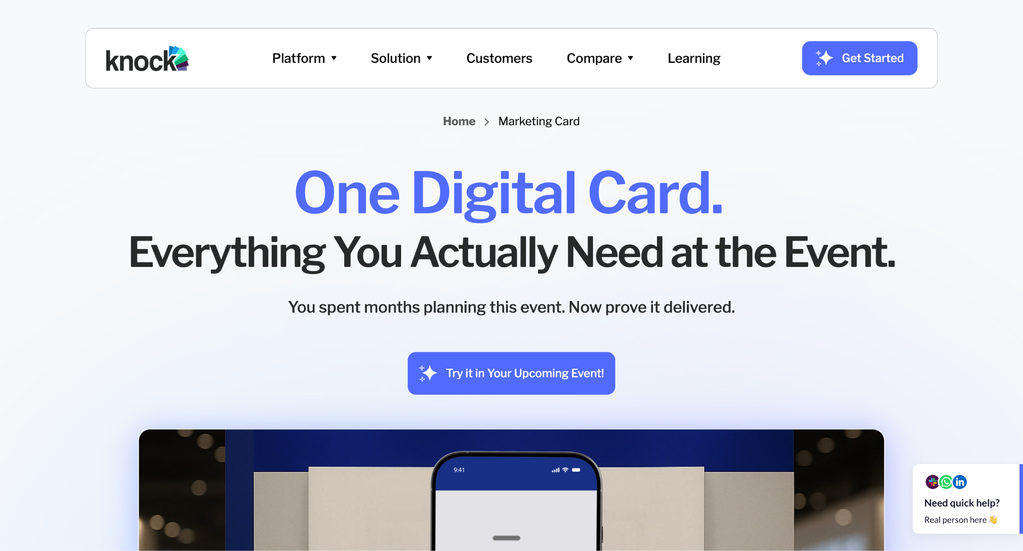 Knock Marketing Card