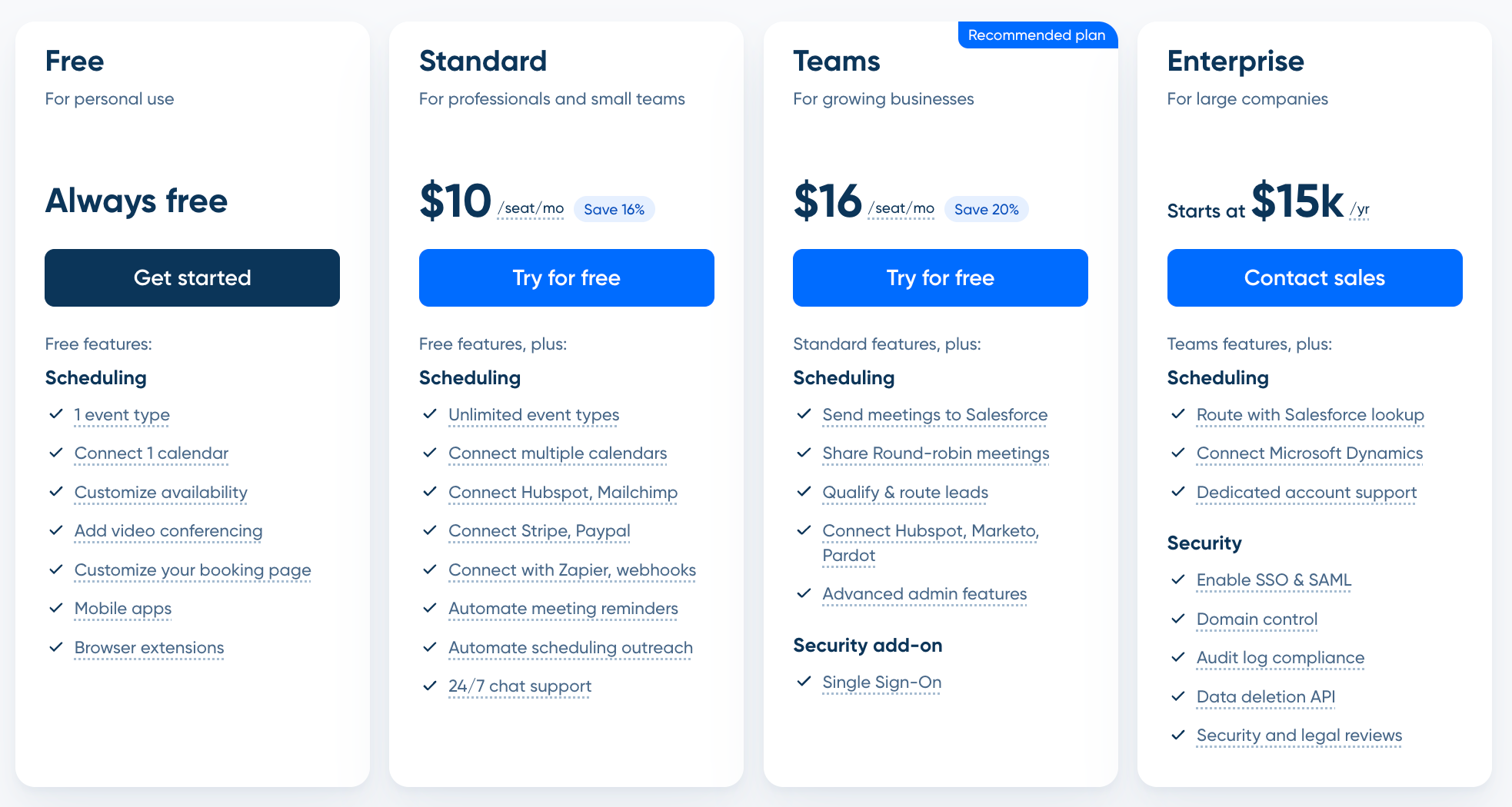 Calendly Pricing: How much does calendly cost?