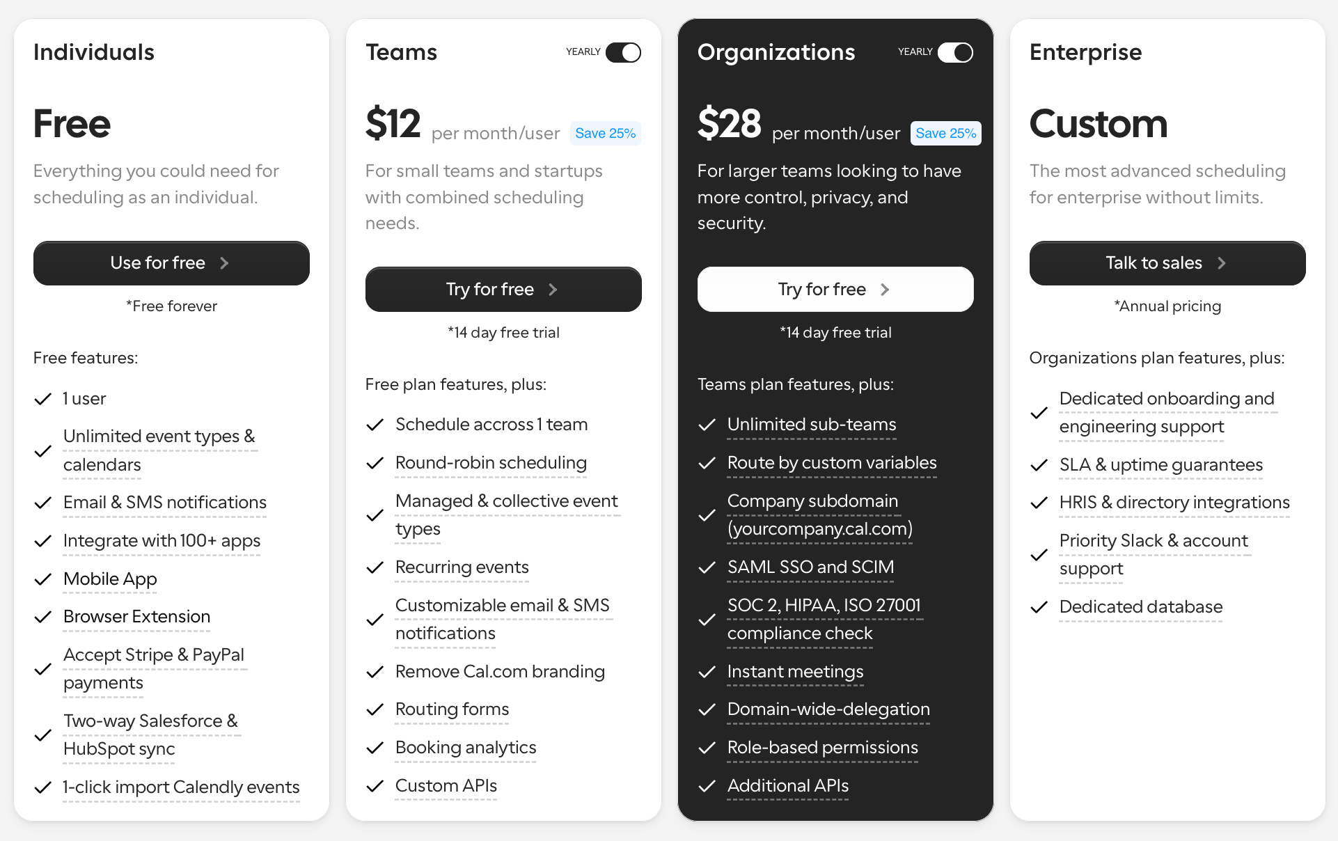 cal.com pricing