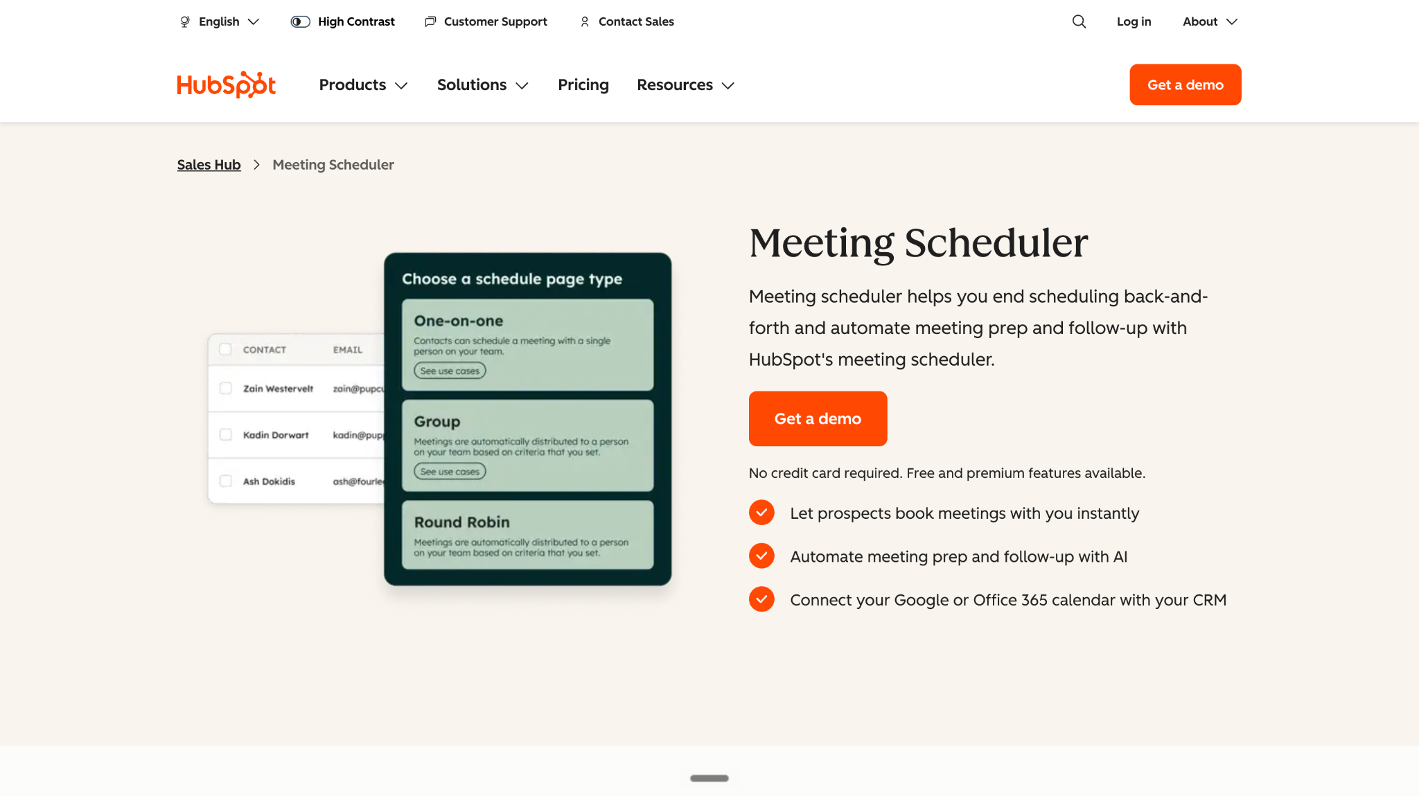 HubSpot Meetings 
