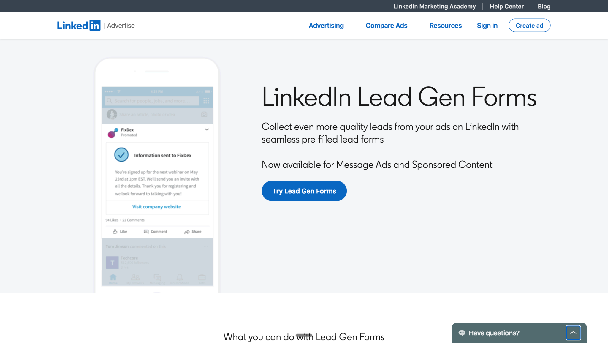 LinkedIn Lead Gen Forms