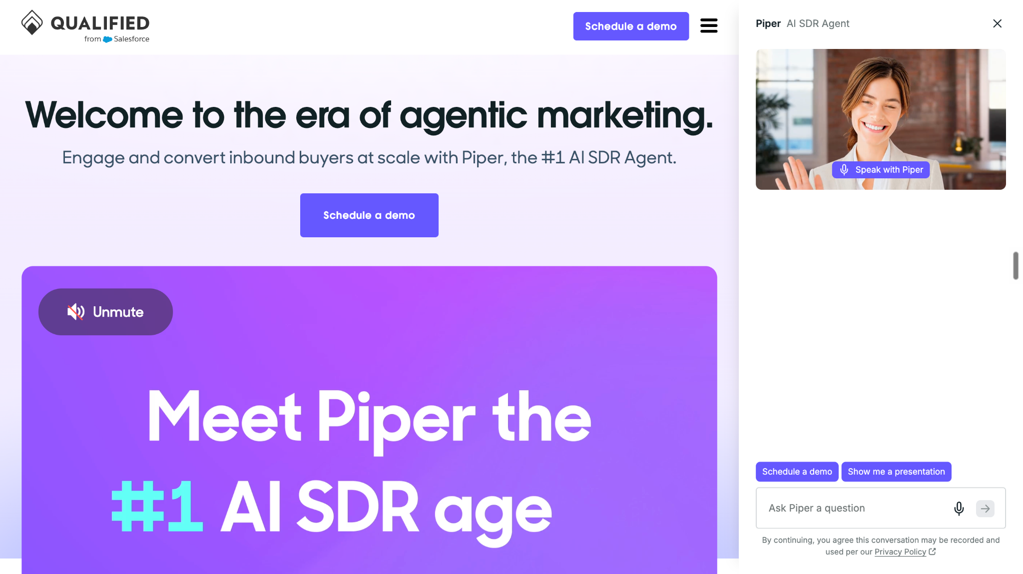 Qualified: Best for AI-Driven Website Engagement and Meeting Conversion