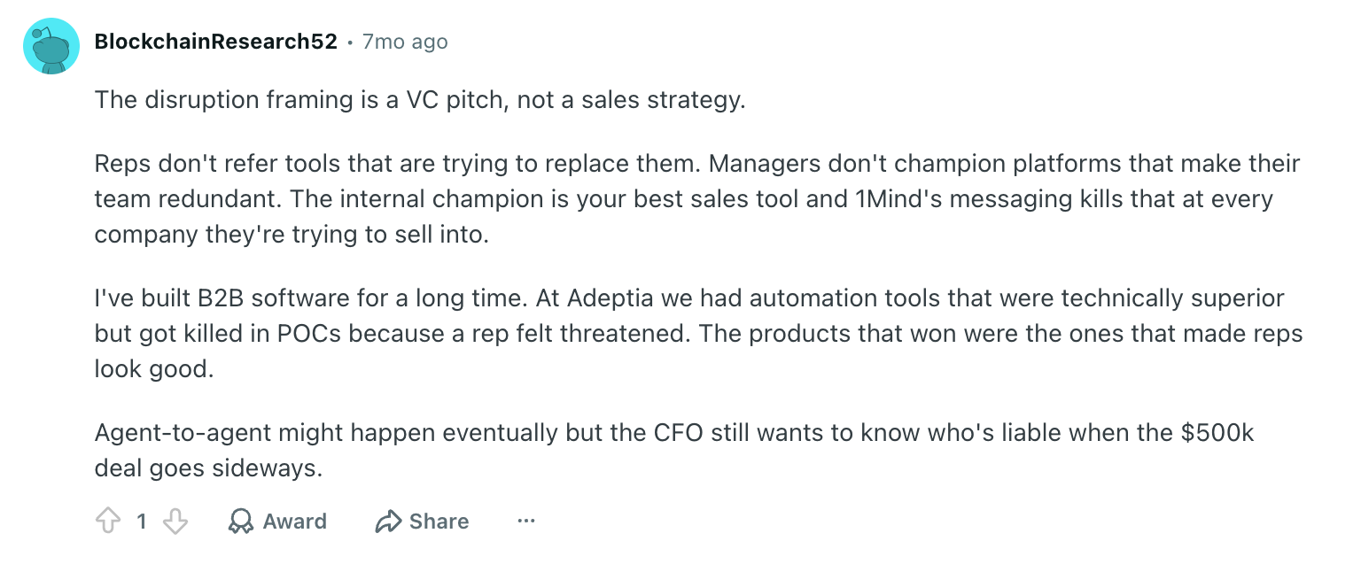 The promise of replacing salespeople created resistance.