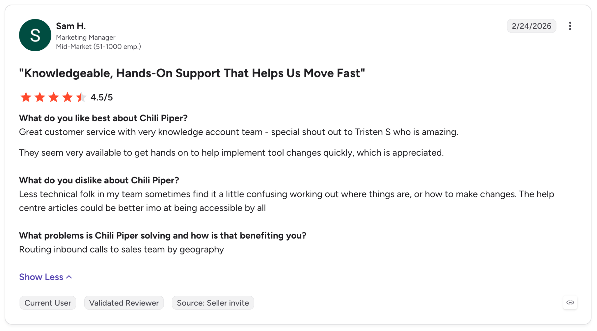 Good customer support