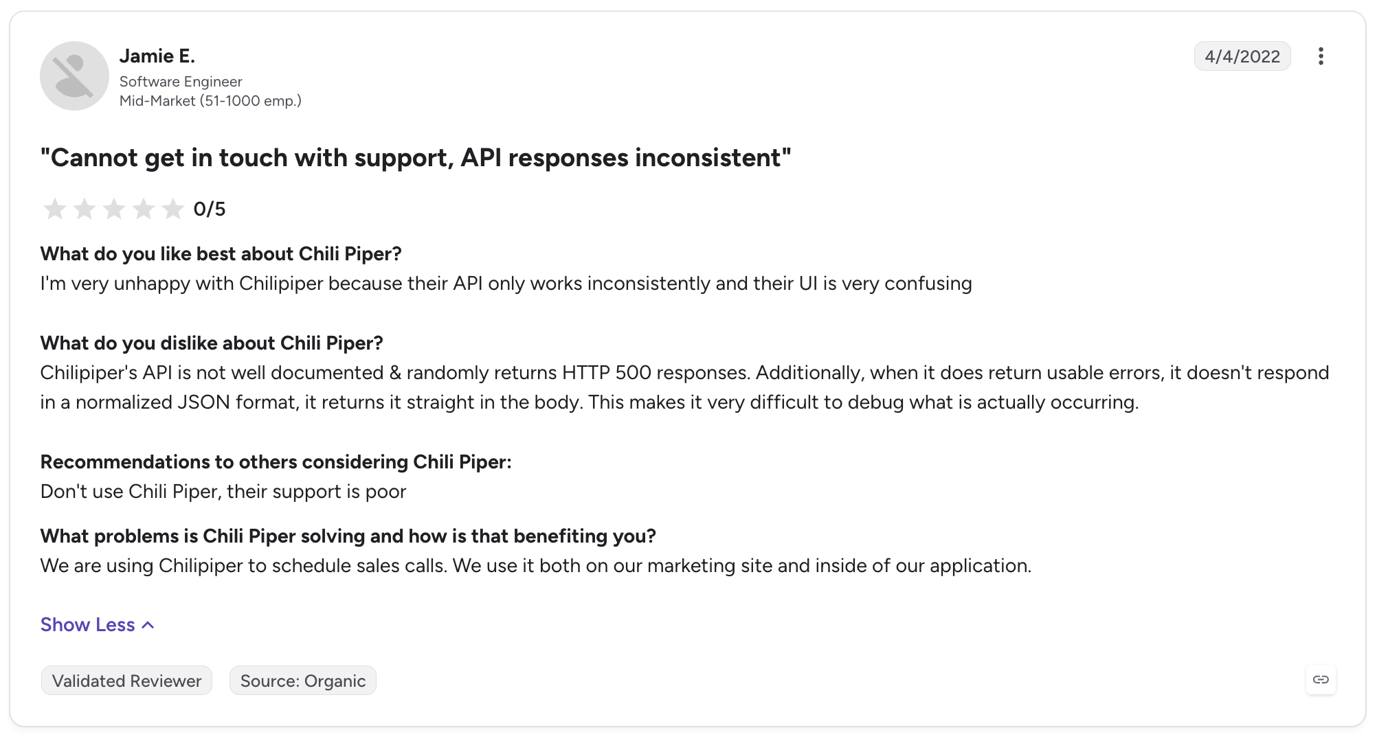 Bad customer support