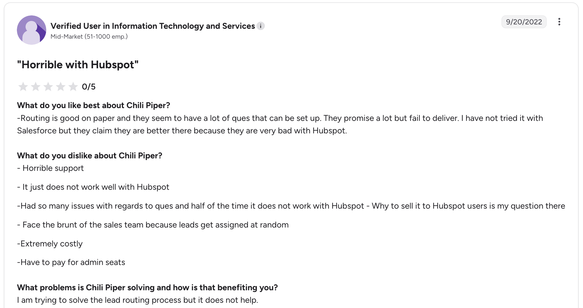 Bad HubSpot integration