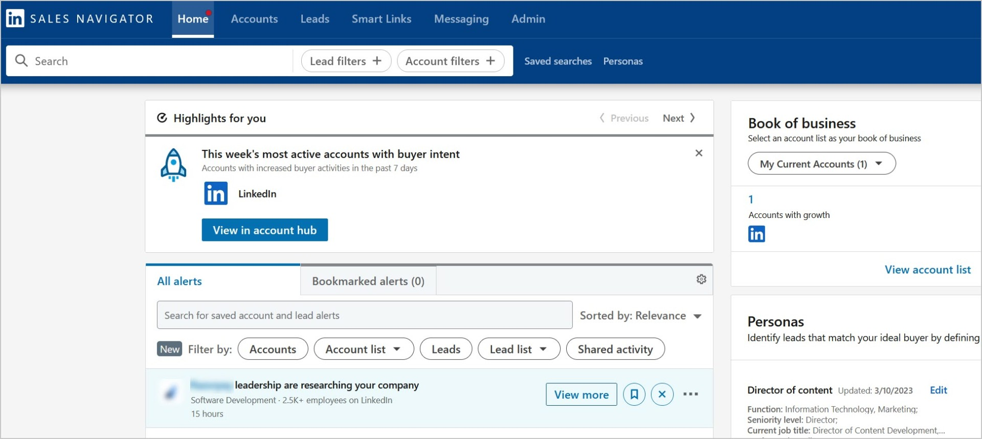 LinkedIn Sales Navigator Dashboard