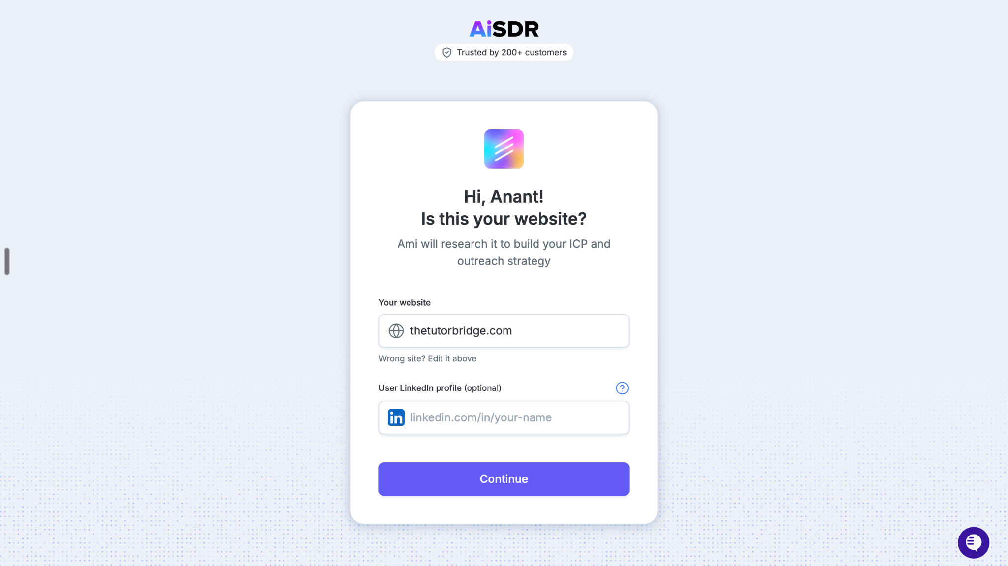 Add your website and LinkedIn