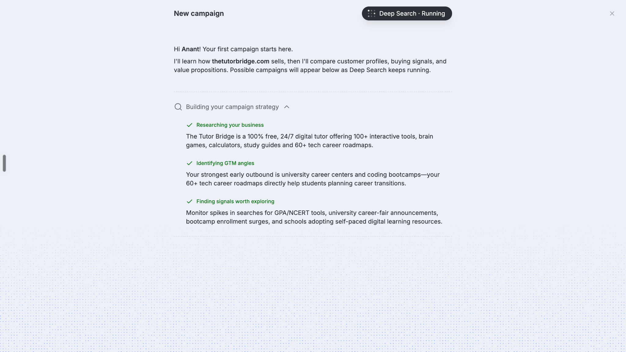 AiSDR Researching about your brand
