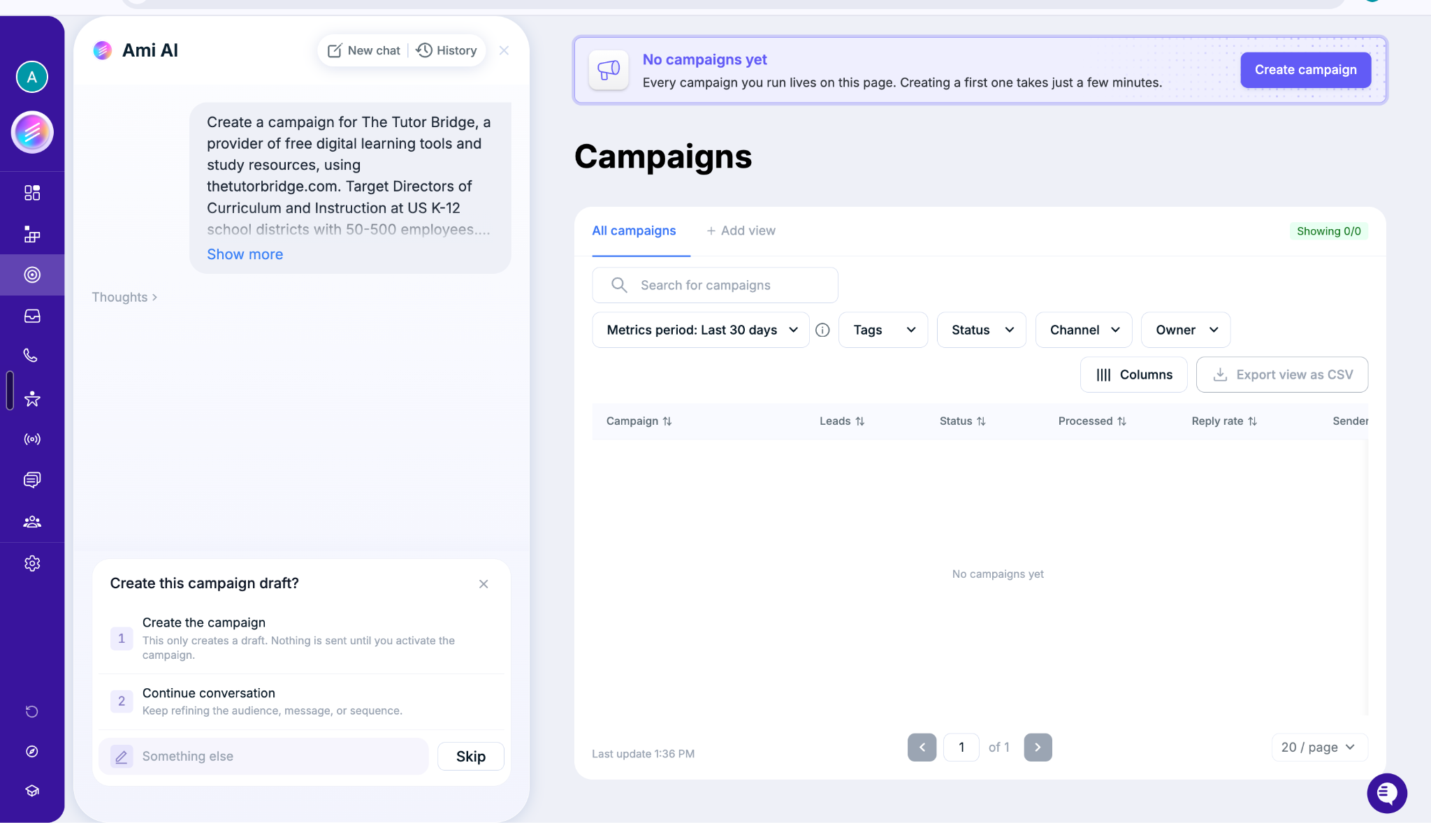 AiSDR Campaigns: Manage Your Outbound Activity