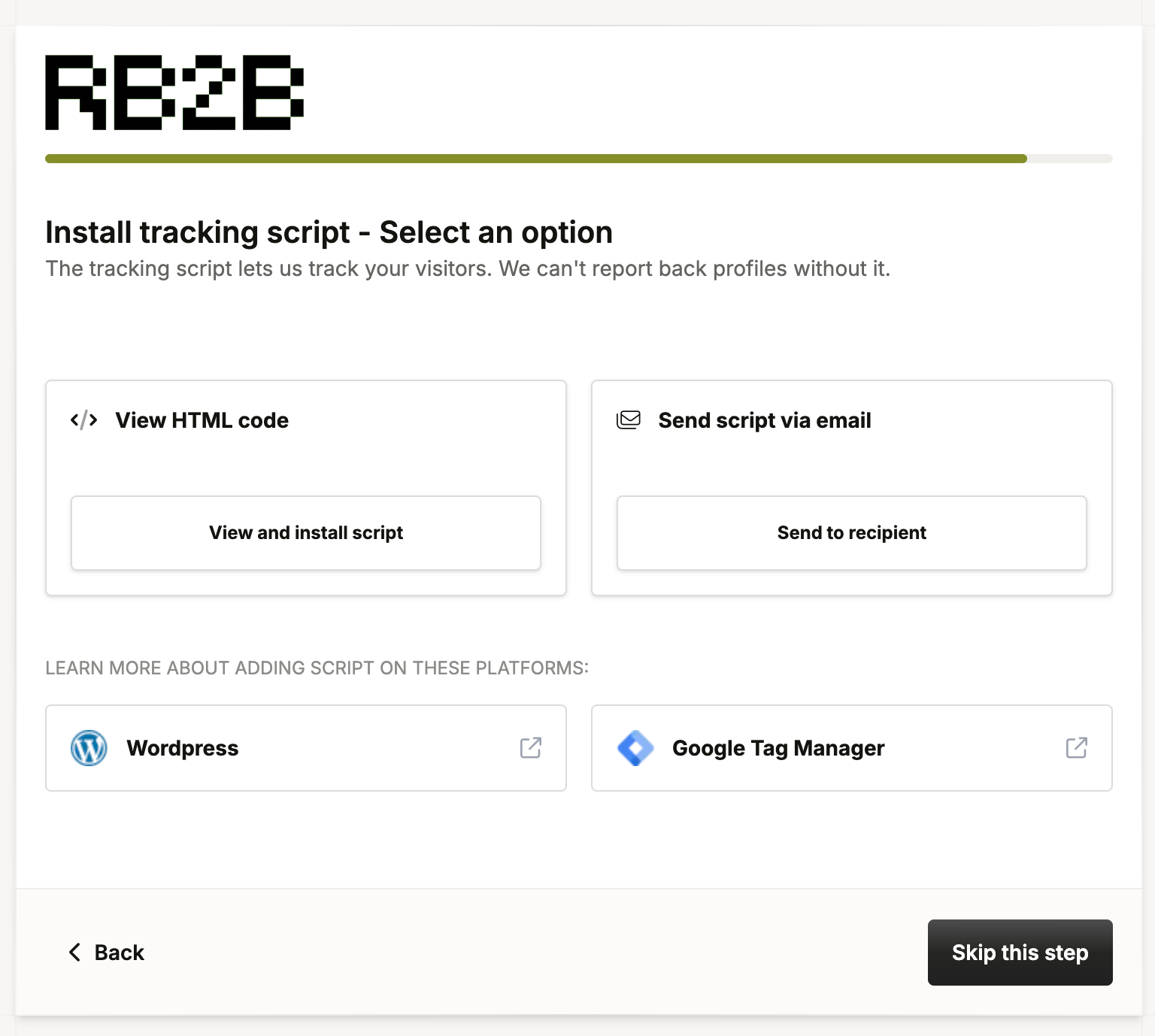 Install the RB2B Tracking Script