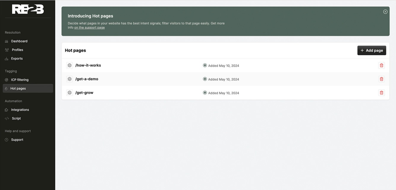 RB2B Hot Pages: Identify Visitors Showing Buying Intent