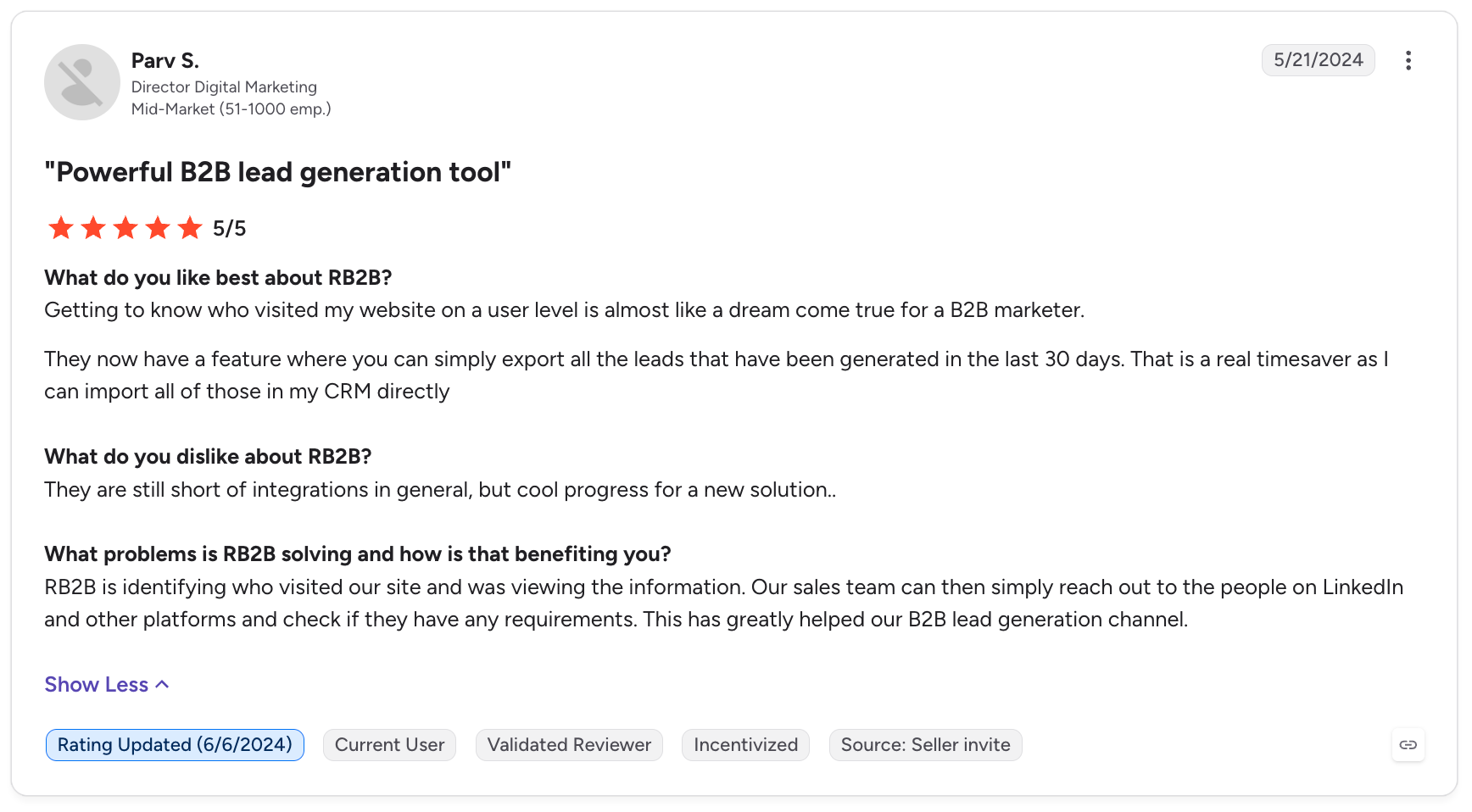 RB2B: Missing integrations and reporting limitations
