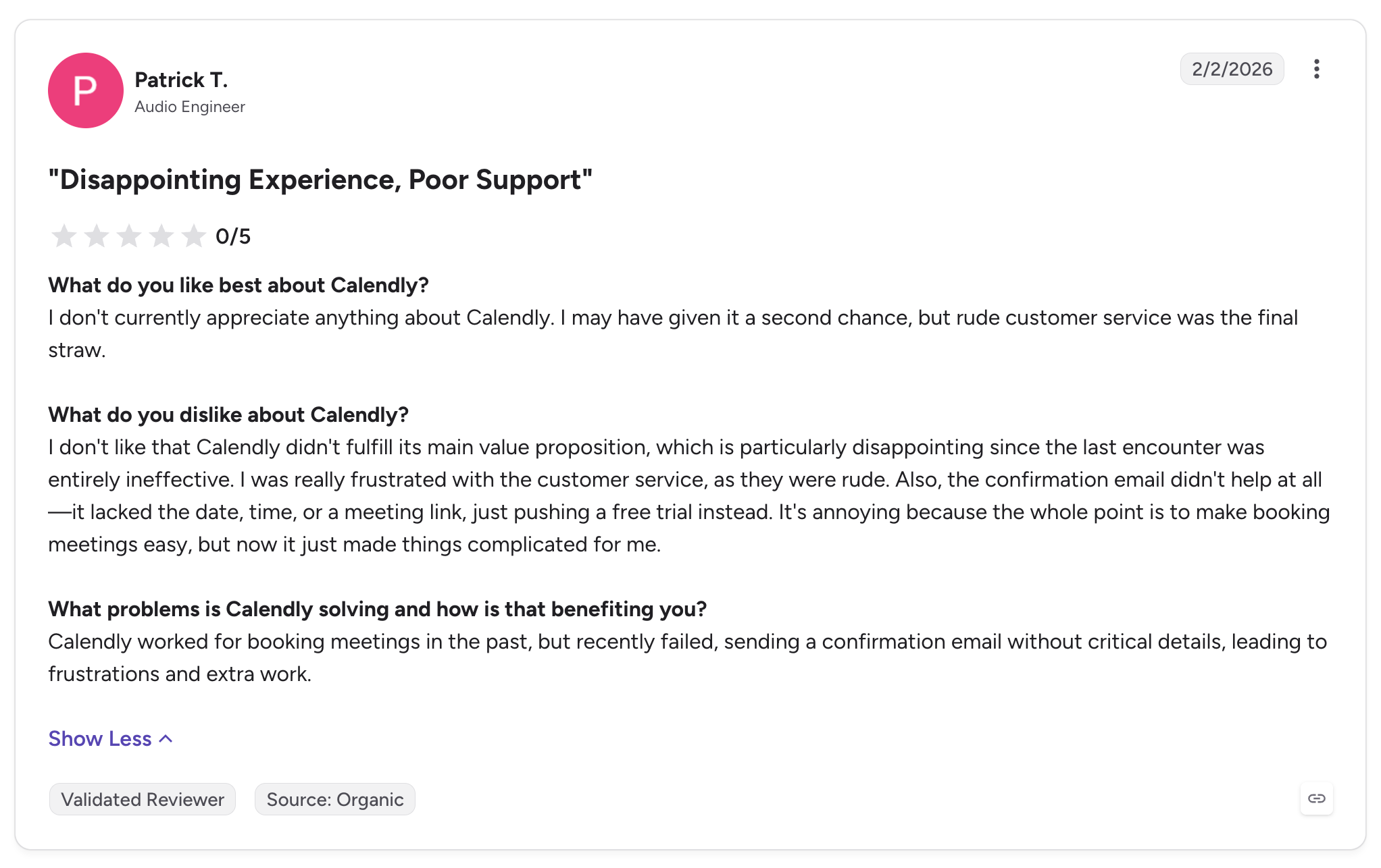 Poor Support
