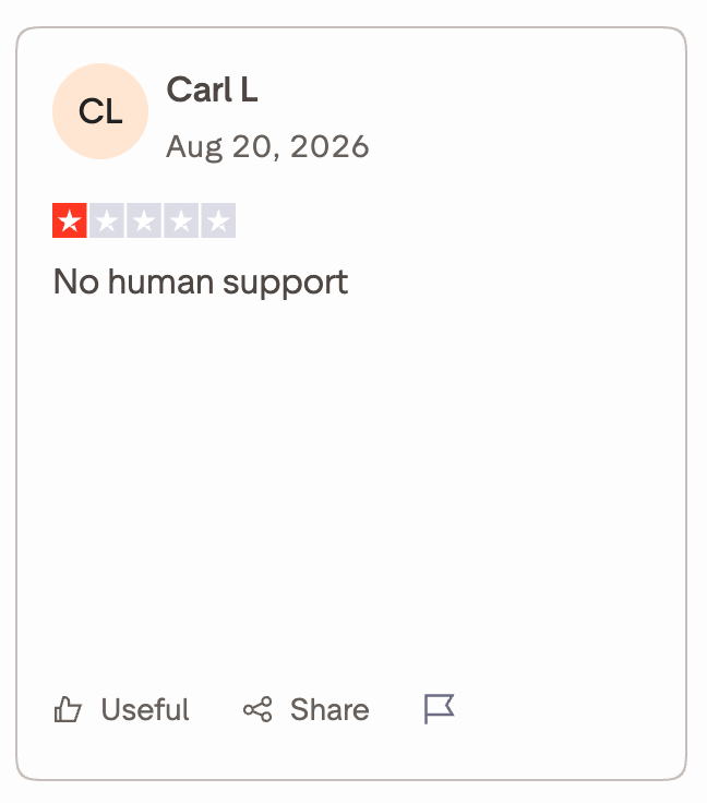 No human support
