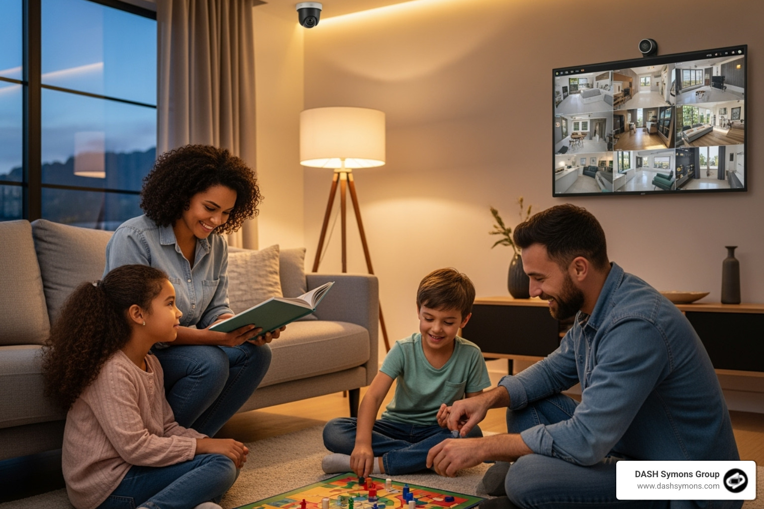 A family feeling secure in their home - home cctv maintenance