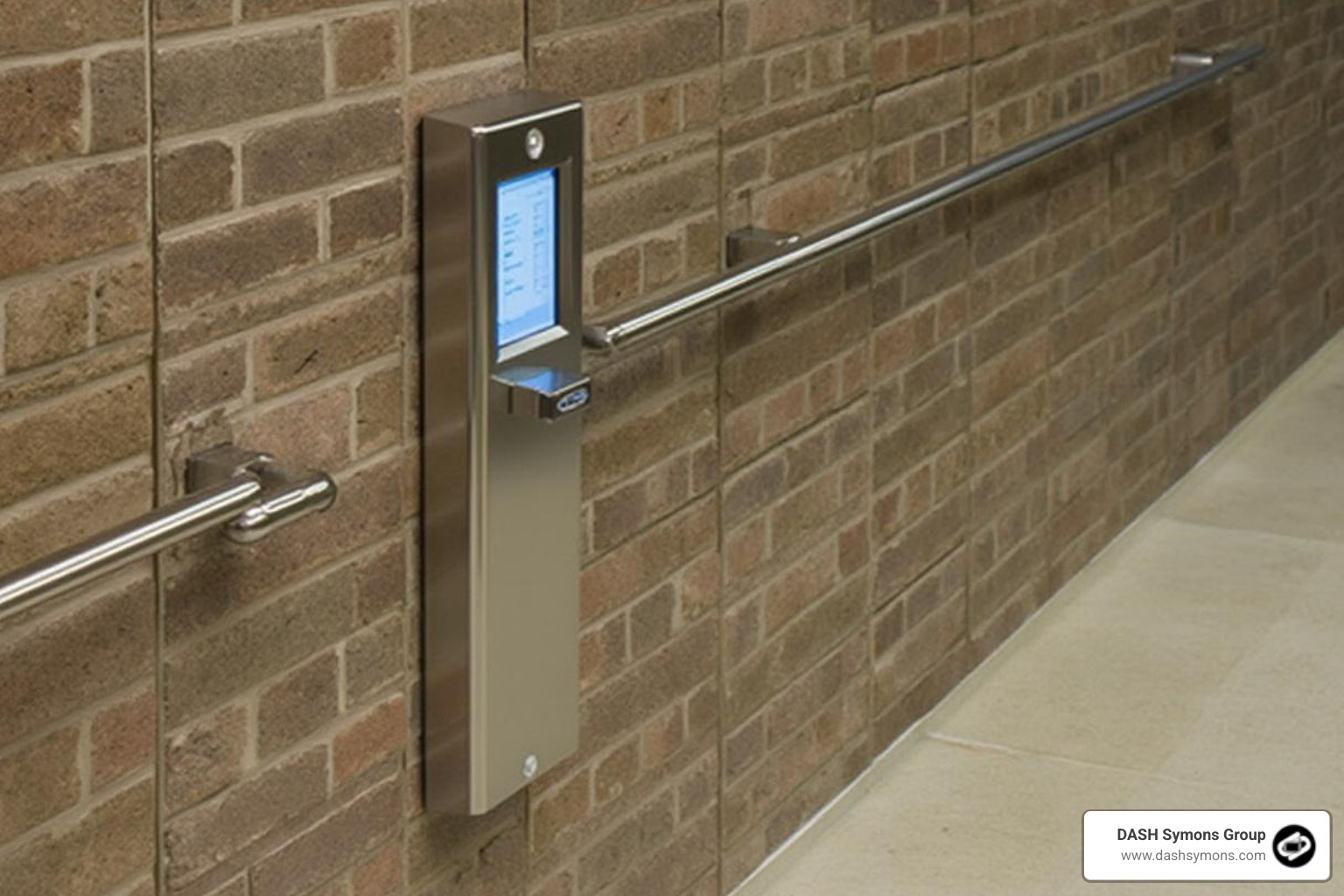 different credential types: a keycard, a mobile phone with an access app, and a biometric fingerprint scanner - Secure building access
