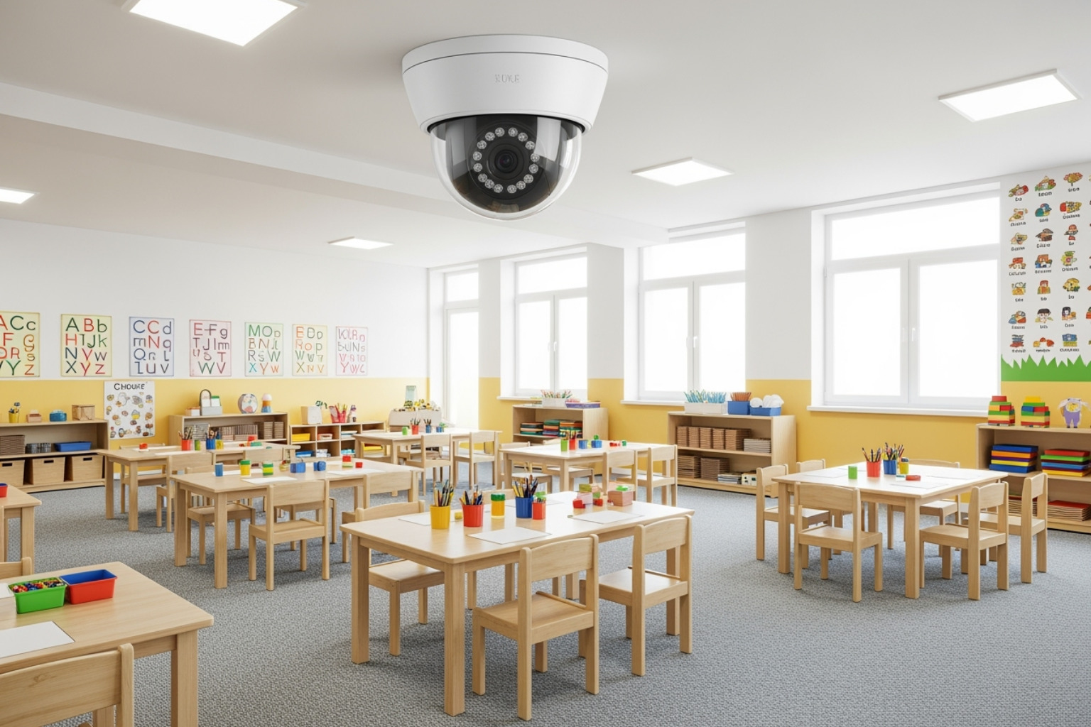 Centre director reviewing footage on tablet for training purposes - CCTV for childcare centres getting smarter Centre director reviewing footage on tablet for training purposes - CCTV for childcare centres getting smarter