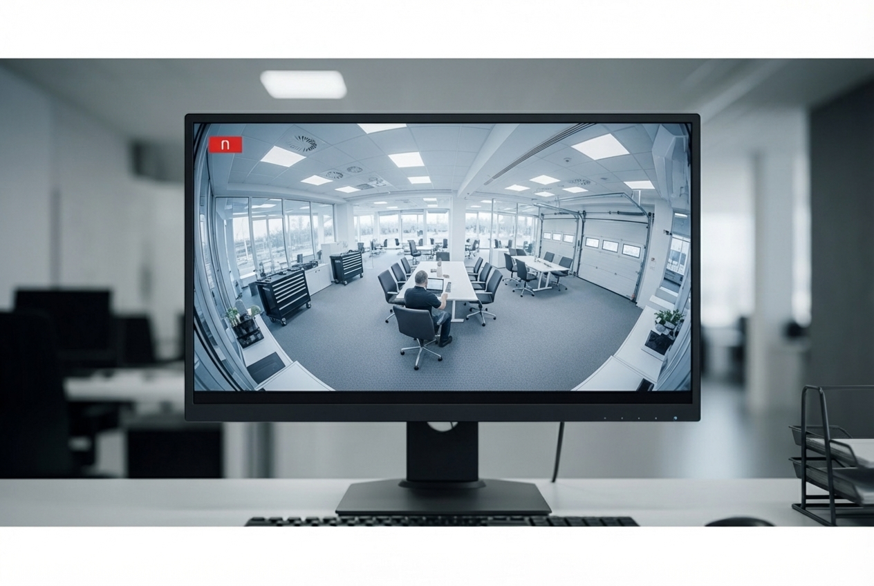 A room being monitored remotely through a camera.