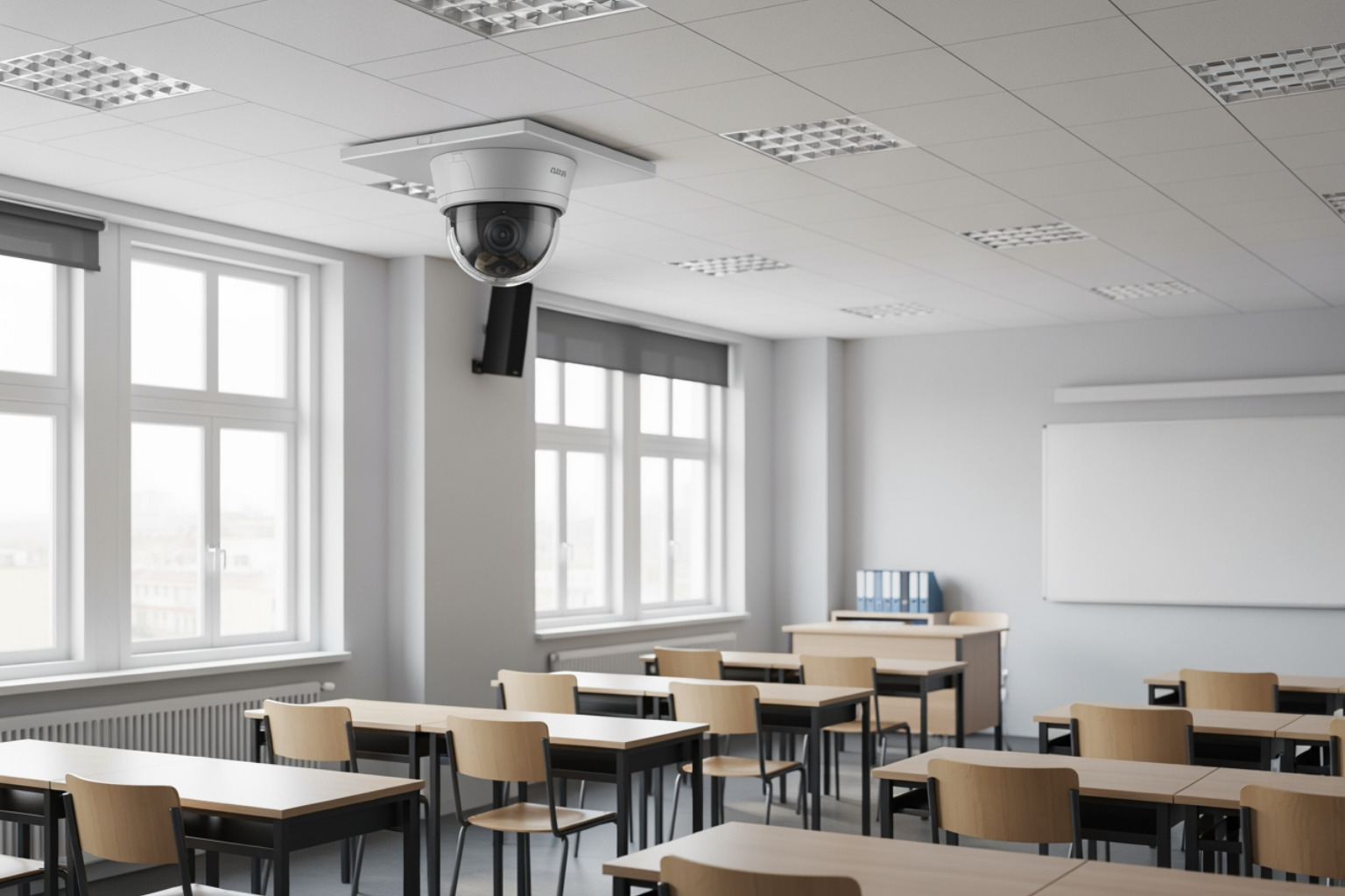 A security camera in a classroom.