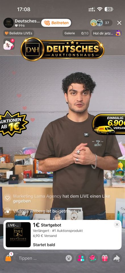 TikTok-Shop-LIVE vom Deutschen Auktionshaus