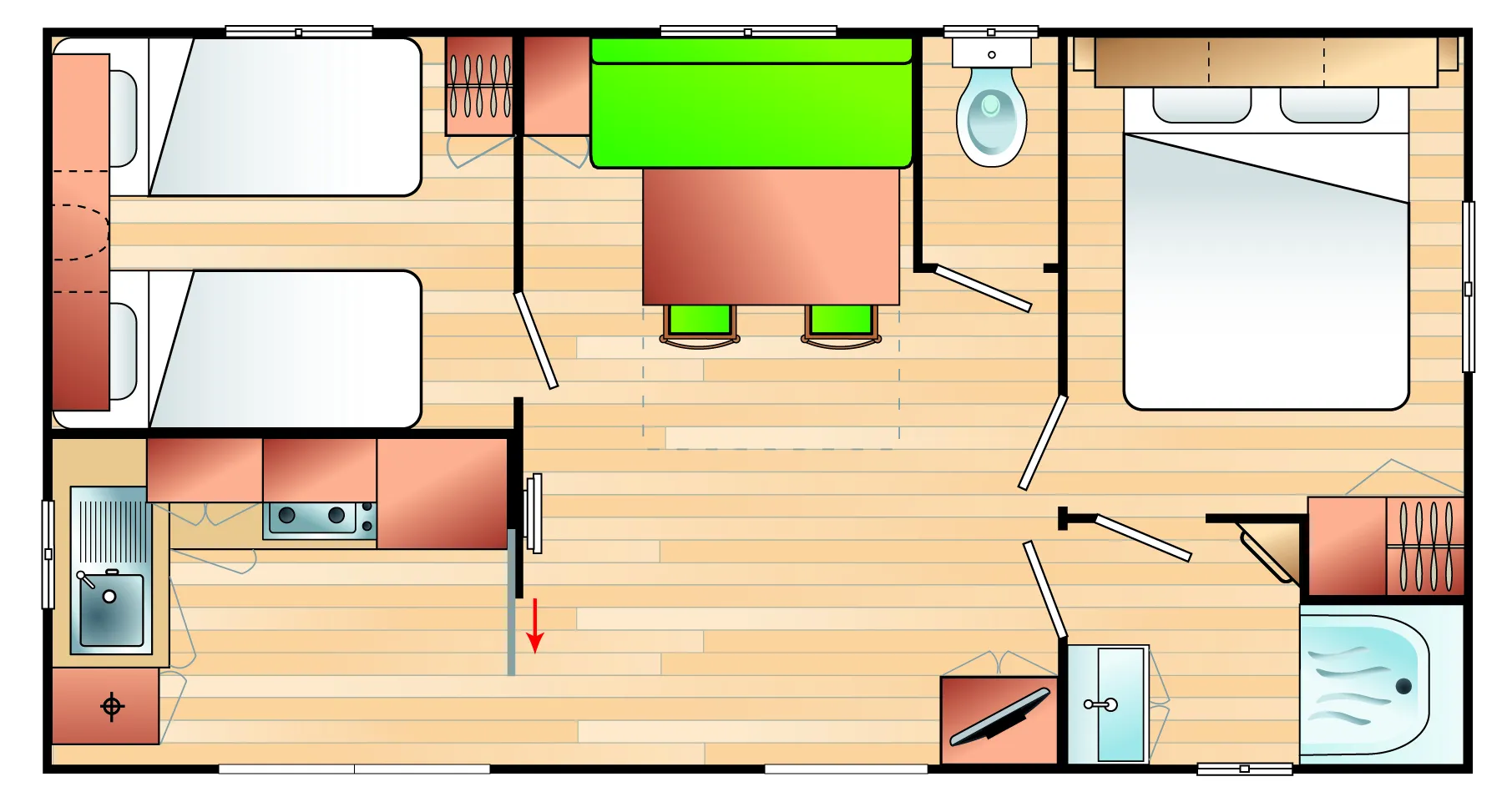 mobil home irm super mercure riviera plan d'implantation 2 chambres mobil home occasion msmh mobil home livraison gratuite mobil home révisé