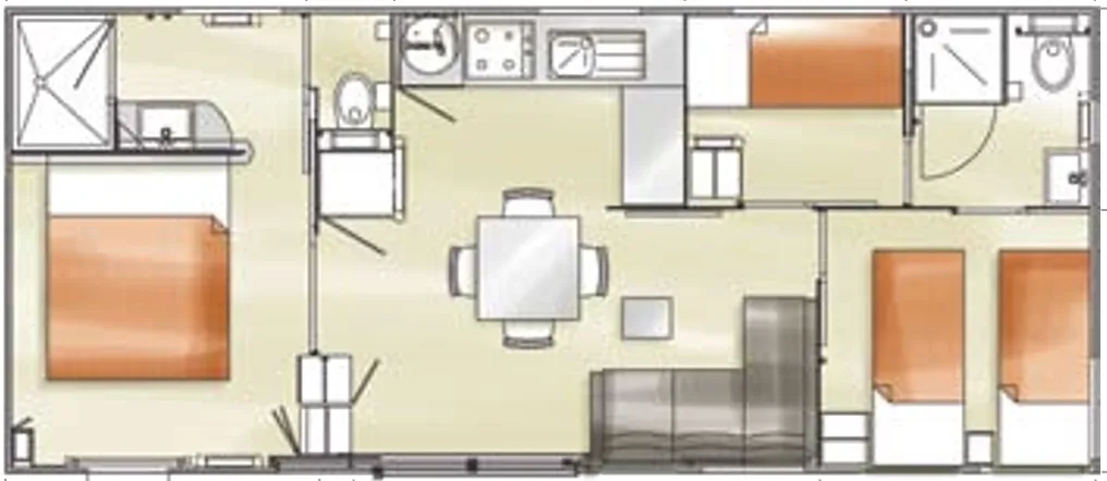 implantation centrale 3 chambres deux salles de bain mobil home louisiane mobil home taos mobil home bois mobil home 40 m² mobil home 3 chambres mobil home occasion mobil home révisé mobil home rénové msmh mobil home livraison gratuite
