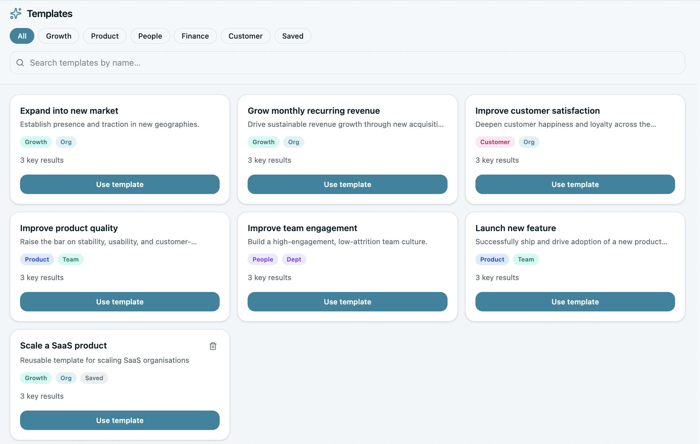 OKR templates