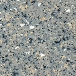 Oberfläche von Lunar Granit mit grauem, schwarz-weißen und beige-farbenen Mineralmuster.