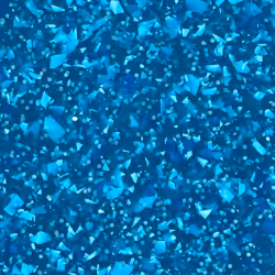 Blauer schillernder Glitzereffekt mit verschiedenen kleinen und dreieckigen Partikeln.