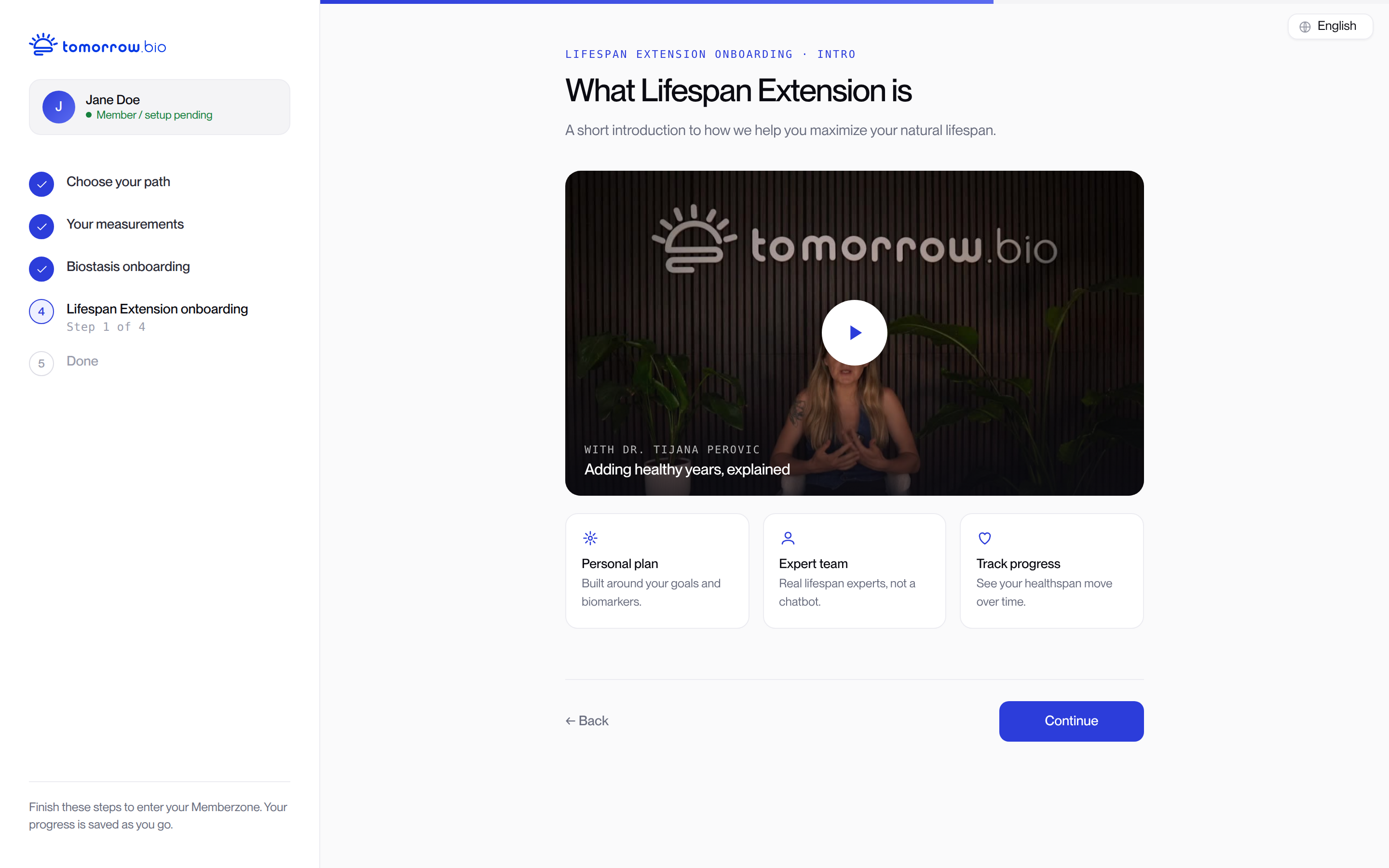 Memberzone onboarding: Lifespan Extension programme introduction